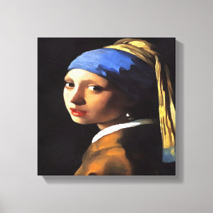 Girl with a Pearl Earring After Johannes Vermeer Canvas Print