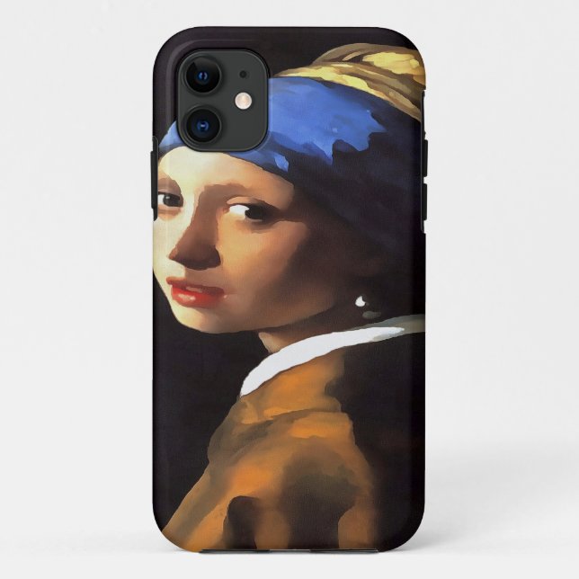 Girl with a Pearl Earring After Johannes Vermeer Case-Mate iPhone Case (Back)