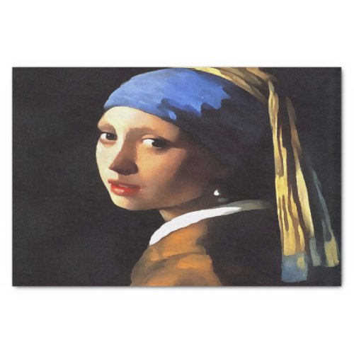 Girl with a Pearl Earring After Johannes Vermeer Tissue Paper