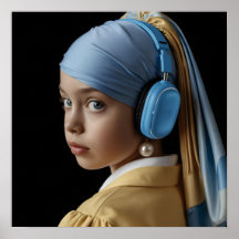 Girl with a Pearl Earring and Blue Headphones Auti
