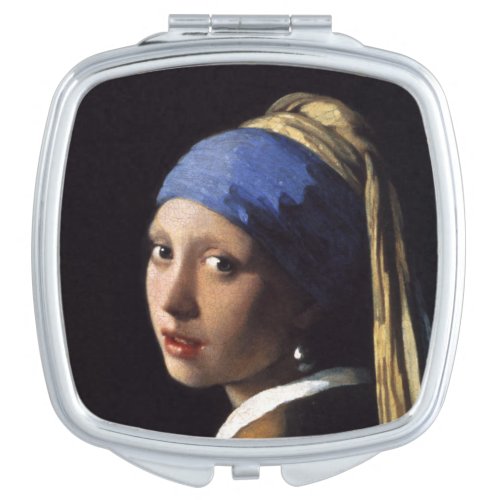 Girl With A Pearl Earring by Johannes Vermeer Compact Mirror