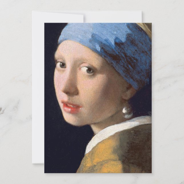Girl With A Pearl Earring By Johannes Vermeer Invitation (Front)