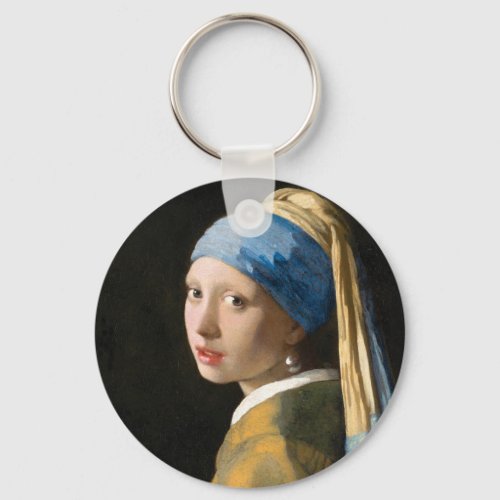 Girl with a Pearl Earring by Johannes Vermeer Keychain