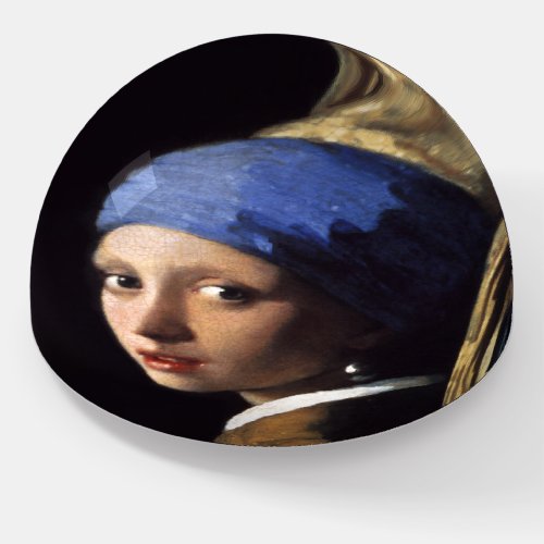 Girl With A Pearl Earring by Johannes Vermeer Paperweight