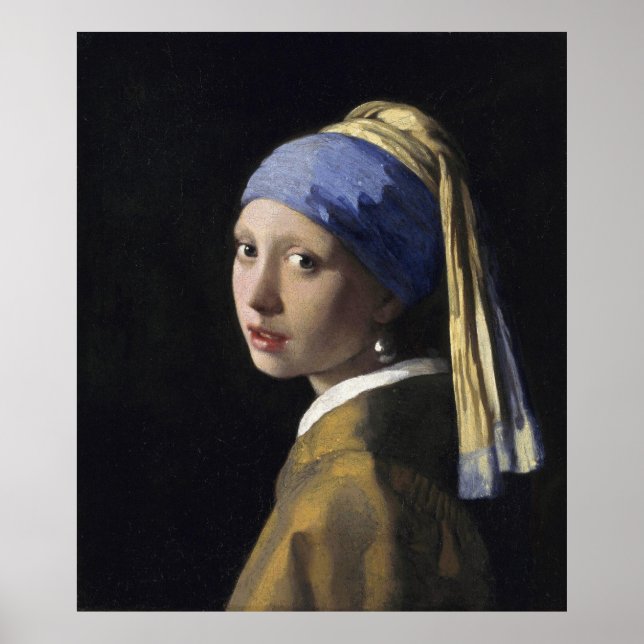 Girl with a Pearl Earring by Johannes Vermeer Poster (Front)