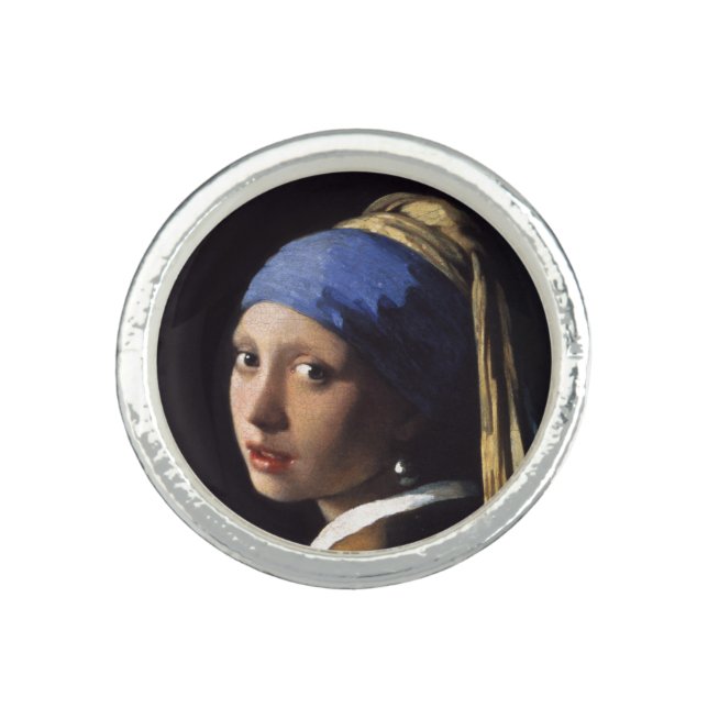 Girl With A Pearl Earring by Johannes Vermeer Ring (Front)
