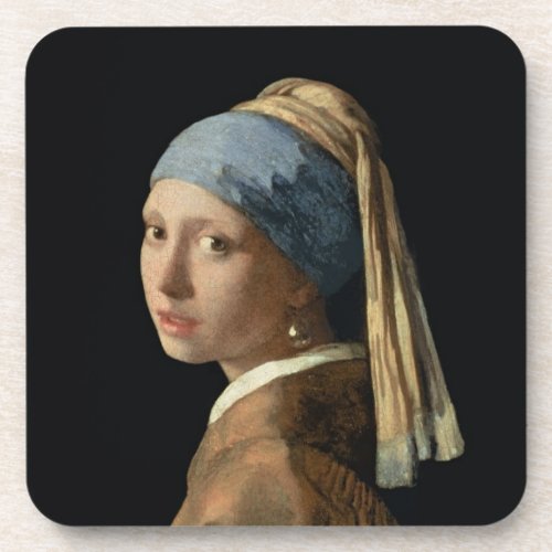 Girl with a Pearl Earring c1665_6 oil on canvas Drink Coaster
