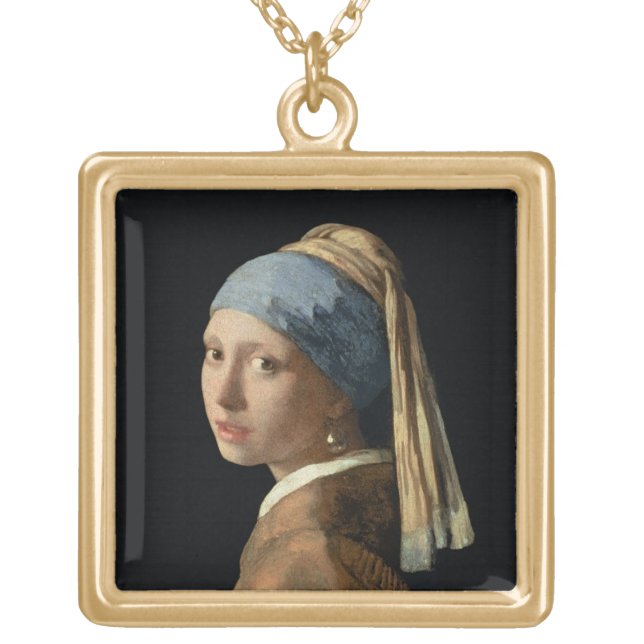 Girl with a Pearl Earring, c.1665-6 (oil on canvas Gold Plated Necklace (Front)