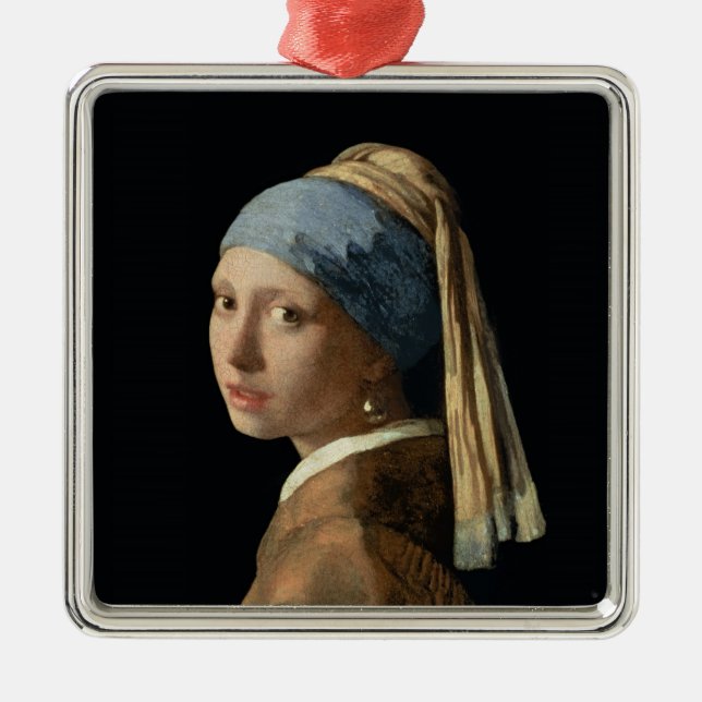 Girl with a Pearl Earring, c.1665-6 (oil on canvas Metal Ornament (Front)