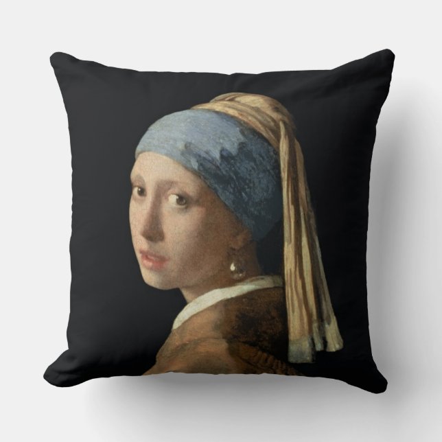 Girl with a Pearl Earring, c.1665-6 (oil on canvas Throw Pillow (Front)