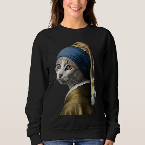Girl with a Pearl Earring  Cat   1 Sweatshirt