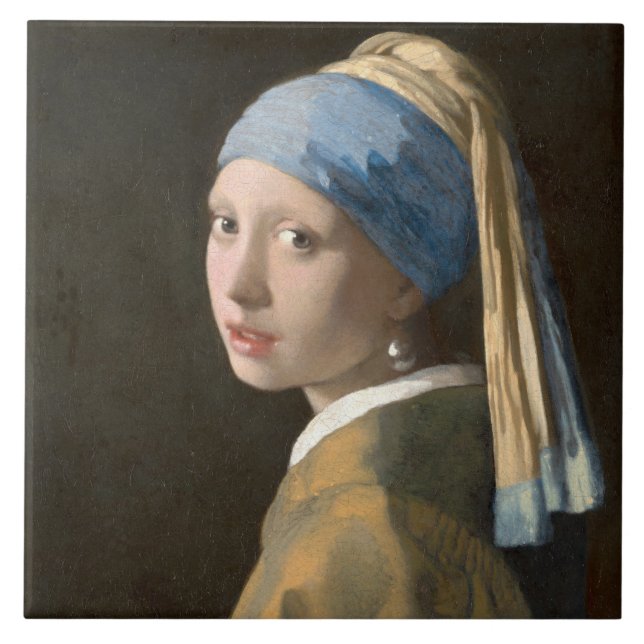 Girl with a pearl earring  ceramic tile (Front)