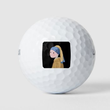 Girl With A Pearl Earring Golf Balls by Moma_Art_Shop at Zazzle