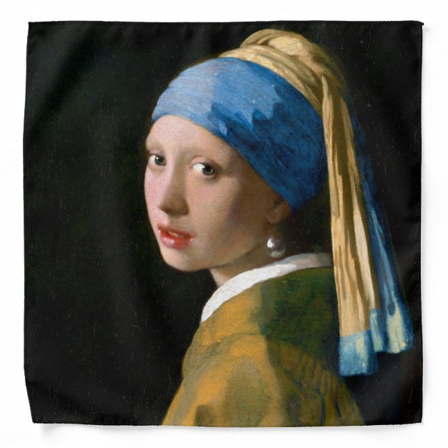Girl with a Pearl Earring, Johannes Vermeer, 1665 Bandana (Front)