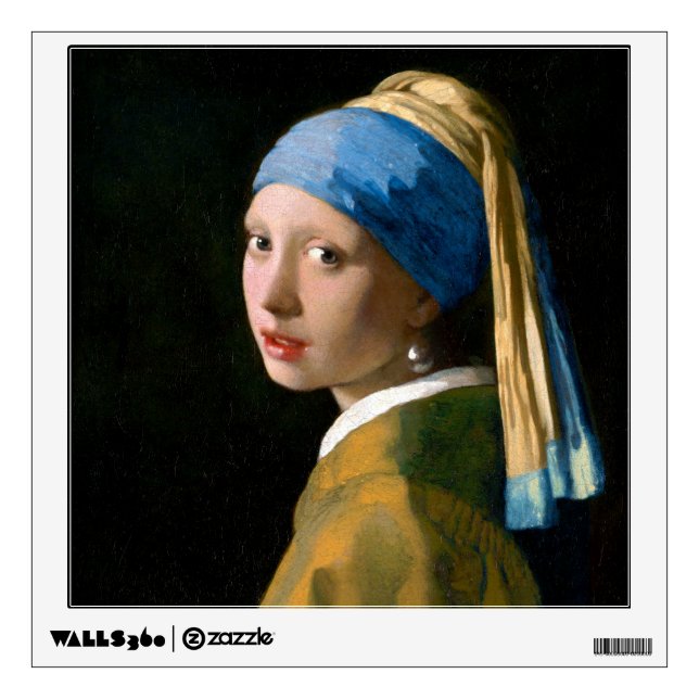 Girl with a Pearl Earring, Johannes Vermeer, 1665 Wall Decal (Front)