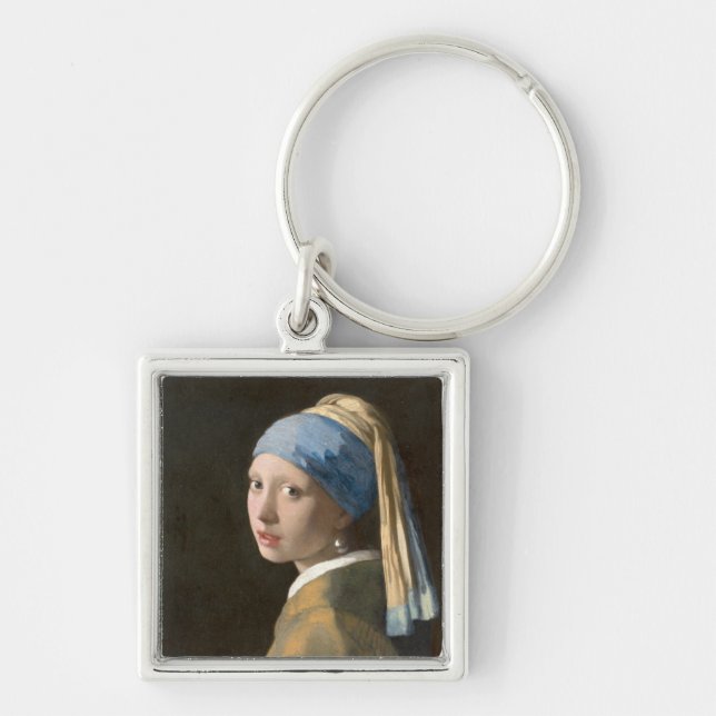 Girl with a Pearl Earring-Johannes Vermeer Art Keychain (Front)