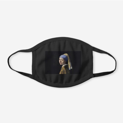 Girl with a Pearl Earring Johannes Vermeer Black Cotton Face Mask