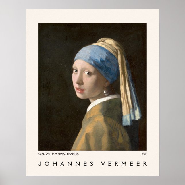 Girl with a Pearl Earring Johannes Vermeer Museum Poster (Front)