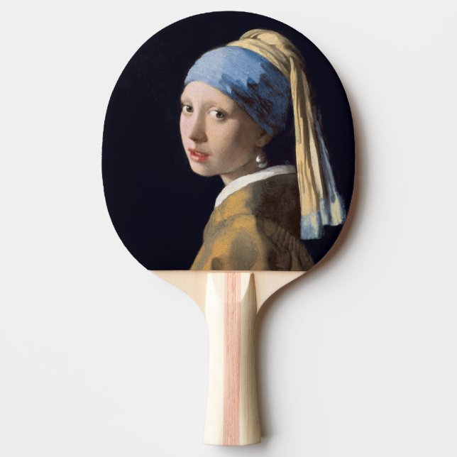 Girl with a Pearl Earring-Johannes Vermeer Ping Pong Paddle (Front)
