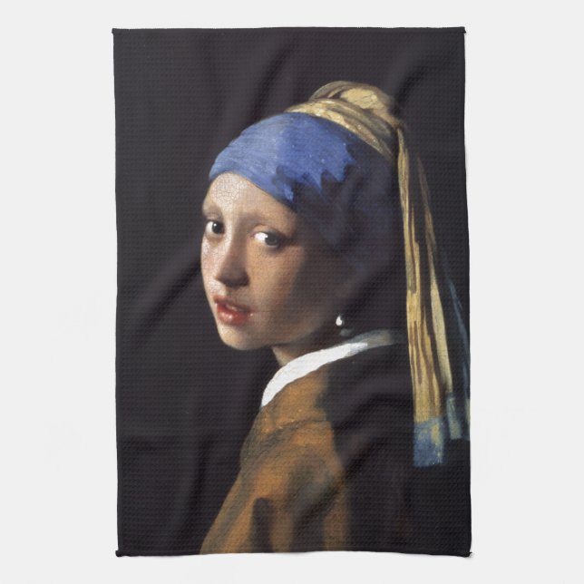 Girl With a Pearl Earring Kitchen Towel (Vertical)