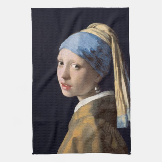 Girl With a Pearl Earring Kitchen Towel (Vertical)