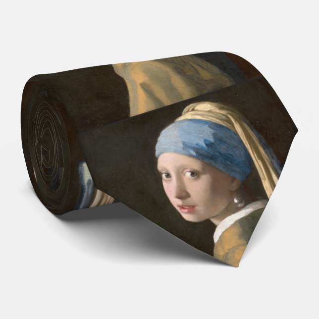 Girl with a Pearl Earring Neck Tie (Rolled)