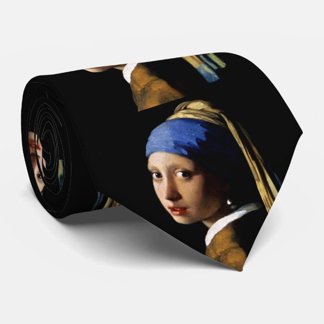 Girl with a Pearl Earring Neck Tie (Rolled)