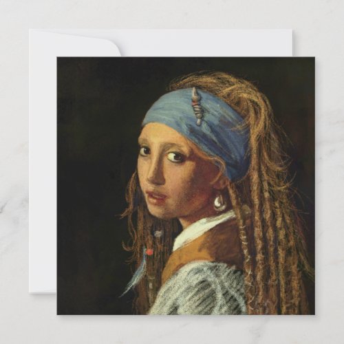 Girl with a pearl earring parody holiday card