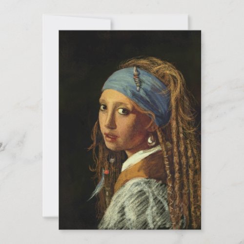 Girl with a pearl earring parody holiday card