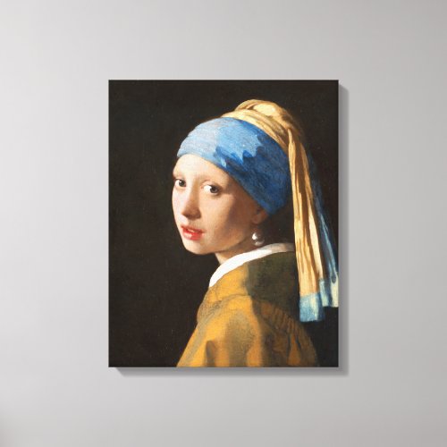Girl with a Pearl Earring Portrait Painting Canvas Print