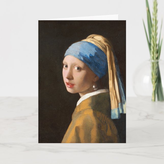 Girl with a Pearl Earring Portrait Painting Card (Front)