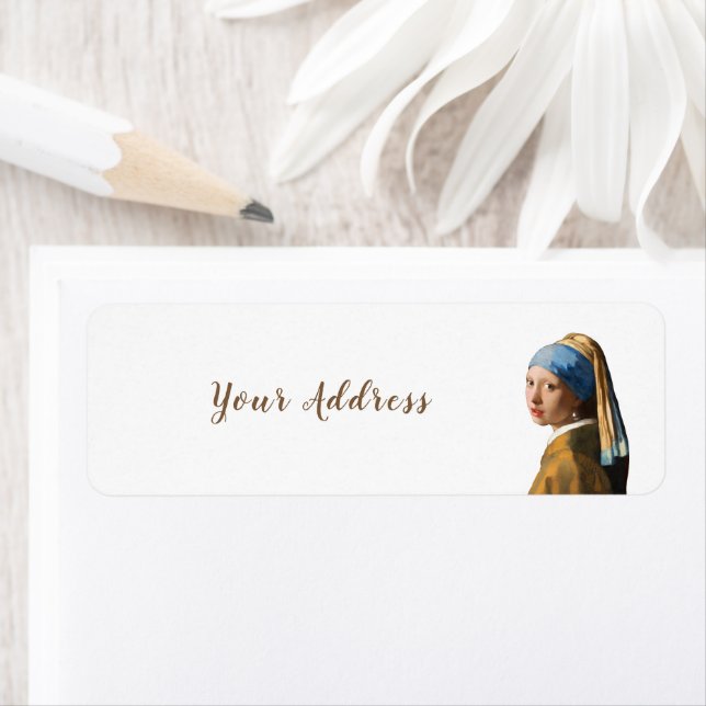 Girl with a Pearl Earring Portrait Painting Label (Insitu)