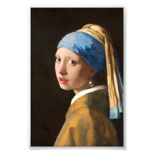 Girl with a Pearl Earring Portrait Painting Photo Print
