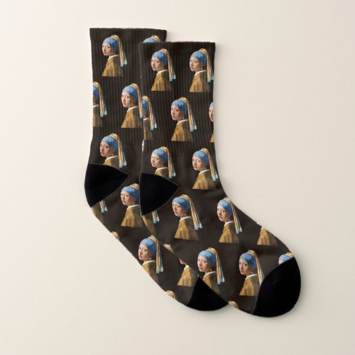 Girl with a Pearl Earring Portrait Painting Socks