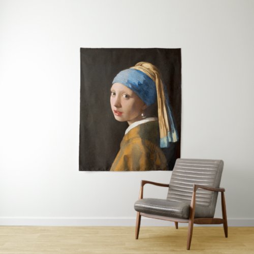 Girl with a Pearl Earring Portrait Painting Tapestry