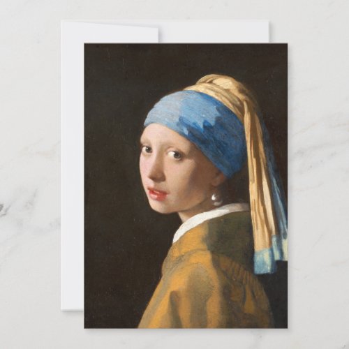 Girl with a Pearl Earring Portrait Painting Thank You Card