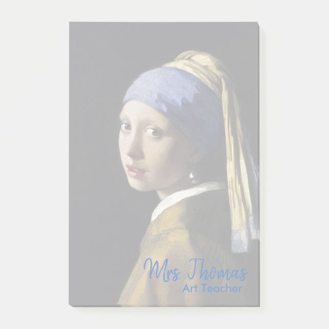 Girl with a Pearl Earring Post-it Notes 4x6 (Front)