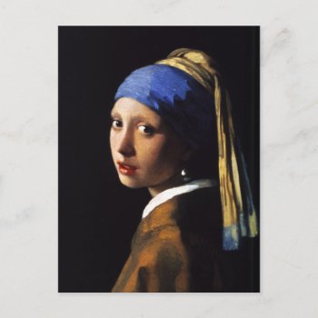 Girl With A Pearl Earring Postcard by VintageSpot at Zazzle