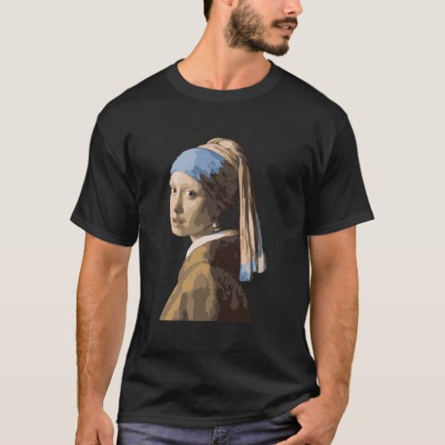 Girl With A Pearl Earring Print Vermeer Art Teache T_Shirt