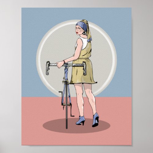 Girl with a pearl earring road bike poster