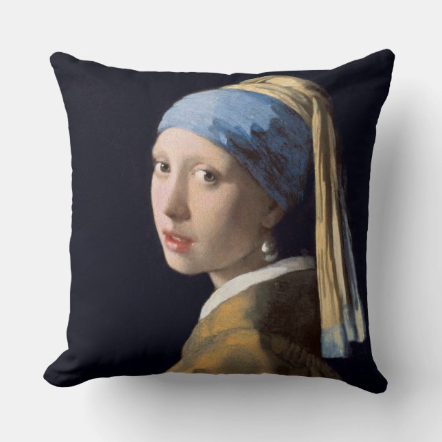 Girl With a Pearl Earring Throw Pillow (Front)