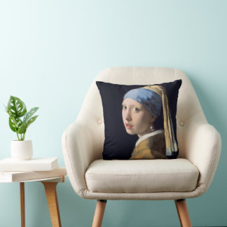 Girl with a Pearl Earring Throw Pillow