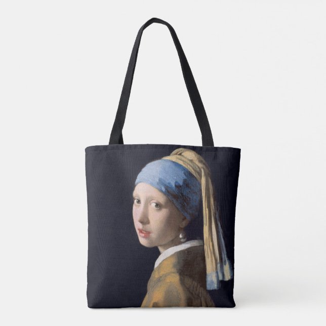 Girl with a Pearl Earring Tote Bag (Back)