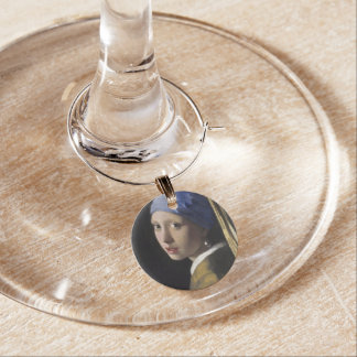 Girl with a Pearl Earring Wine Glass Charm