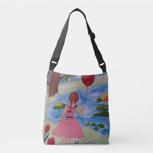 Girl With A Red Balloon Crossbody Bag