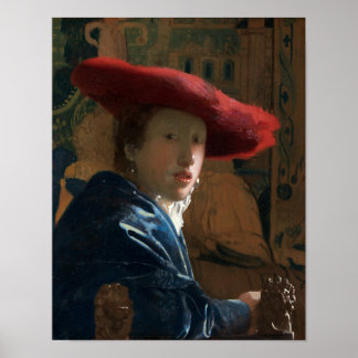 Girl with a Red Hat by Vermeer - Poster