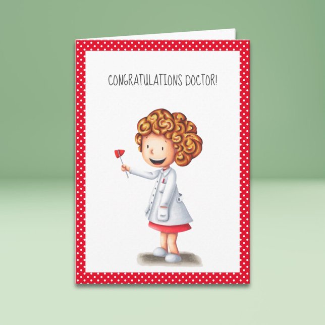 Girl with a Reflex Hammer Doctor Graduation Card (Creator Uploaded)