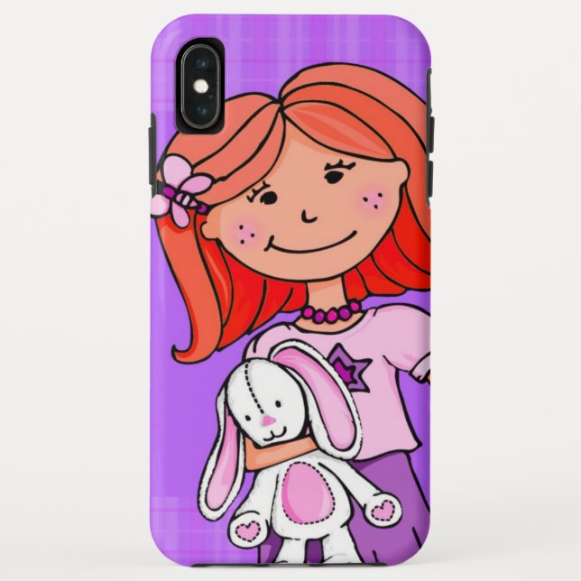 Girl with a soft toy rabbit and red hair Case-Mate iPhone case (Back)