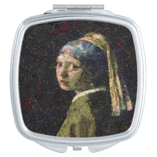 Girl With A Strawberry Earring Fine Art Spoof  Compact Mirror