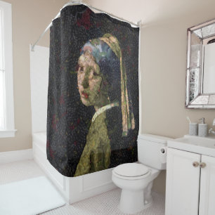 Girl With A Strawberry Earring Fine Art Spoof Shower Curtain